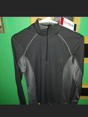 Clique size small ice pique colorblock women's half zip pullove